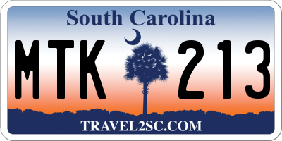 SC license plate MTK213