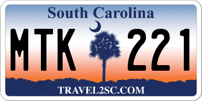 SC license plate MTK221