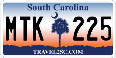 SC license plate MTK225
