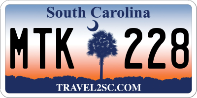 SC license plate MTK228