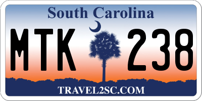 SC license plate MTK238
