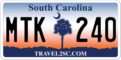 SC license plate MTK240