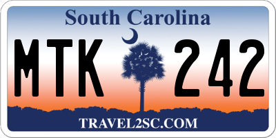 SC license plate MTK242