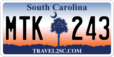 SC license plate MTK243