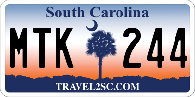 SC license plate MTK244