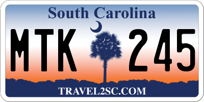 SC license plate MTK245