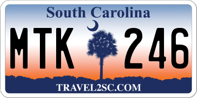 SC license plate MTK246