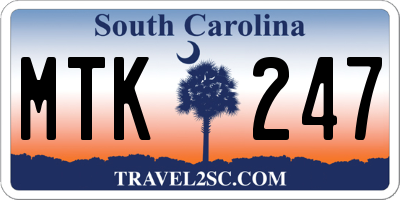 SC license plate MTK247