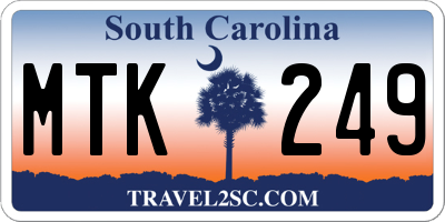 SC license plate MTK249