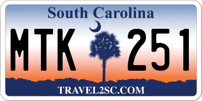 SC license plate MTK251