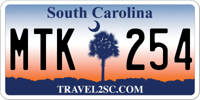 SC license plate MTK254