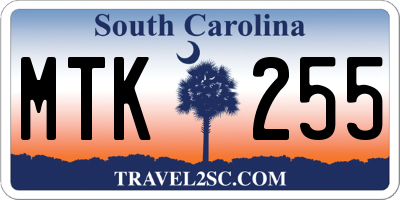 SC license plate MTK255