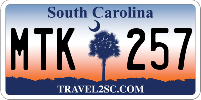SC license plate MTK257