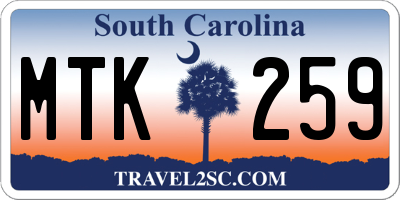 SC license plate MTK259