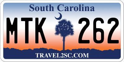 SC license plate MTK262