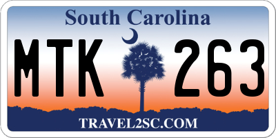 SC license plate MTK263