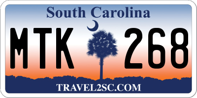 SC license plate MTK268