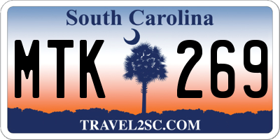 SC license plate MTK269