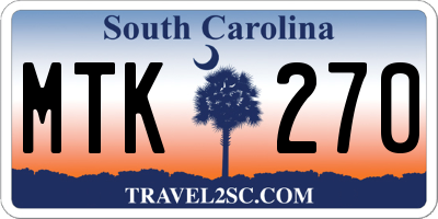 SC license plate MTK270