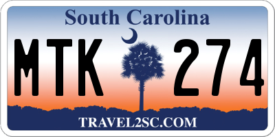 SC license plate MTK274