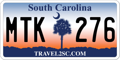 SC license plate MTK276