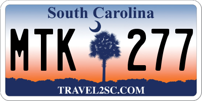SC license plate MTK277