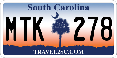 SC license plate MTK278