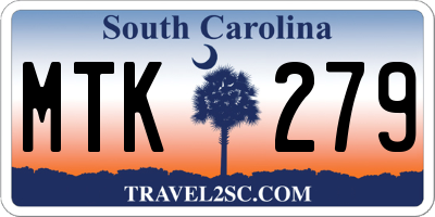 SC license plate MTK279