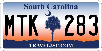 SC license plate MTK283