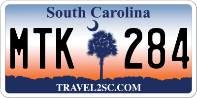 SC license plate MTK284