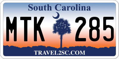 SC license plate MTK285