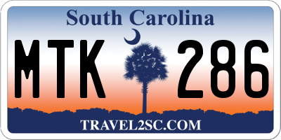 SC license plate MTK286