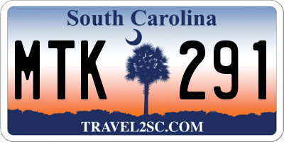 SC license plate MTK291