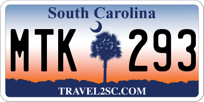 SC license plate MTK293