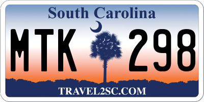 SC license plate MTK298