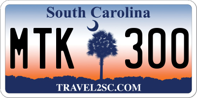 SC license plate MTK300