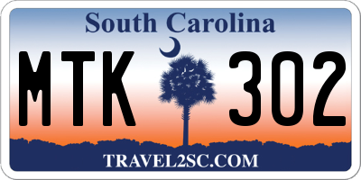 SC license plate MTK302
