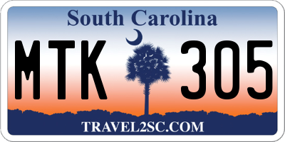 SC license plate MTK305
