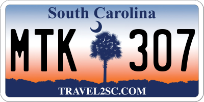 SC license plate MTK307