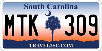 SC license plate MTK309