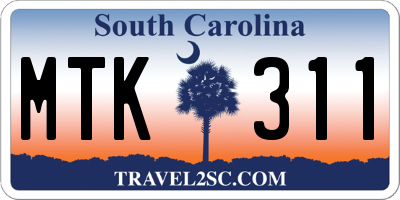 SC license plate MTK311