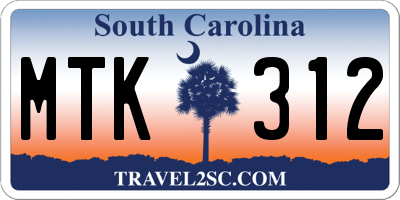 SC license plate MTK312