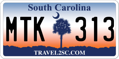 SC license plate MTK313