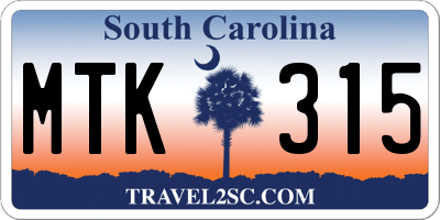 SC license plate MTK315