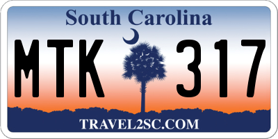SC license plate MTK317