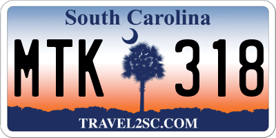 SC license plate MTK318