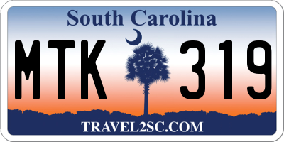 SC license plate MTK319