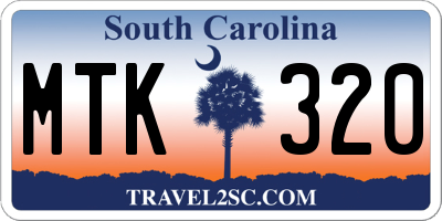 SC license plate MTK320