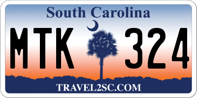 SC license plate MTK324