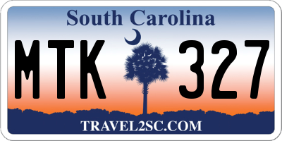 SC license plate MTK327
